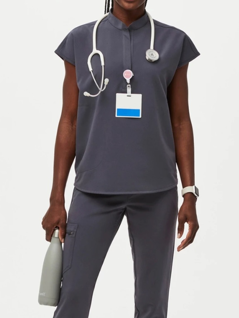Figs Rafaela Oversized Scrub Top Grey Size S
